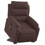 vidaXL Fauteuil inclinable de massage électrique Marron foncé Tissu