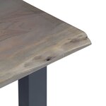 Vidaxl table console gris 115 x 35 x 76 cm bois d'acacia massif et fer