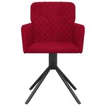 vidaXL Chaises pivotantes à manger lot de 2 Rouge bordeaux Velours