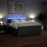 vidaXL Sommier à lattes de lit avec matelas Gris foncé 180x200cm Tissu