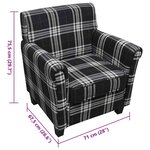 vidaXL Fauteuil avec coussin Noir Tissu