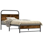 vidaXL Cadre de lit sans matelas 100x200 cm chêne fumé bois ingénierie