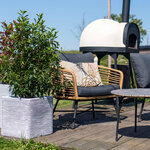 Capi Jardinière Nature Rib carré 30 x 30 cm ivoire KOFI902