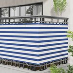 vidaXL Écran de balcon Bleu et Blanc 110 x 500 cm Tissu Oxford