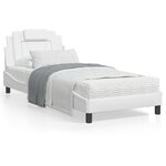 vidaXL Cadre de lit avec lumières LED blanc 90x200 cm similicuir