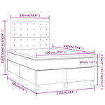 vidaXL Sommier à lattes de lit matelas et LED noir 120x190 cm tissu