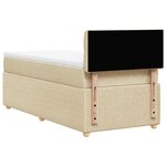 vidaXL Sommier à lattes de lit et matelas Crème 90x190 cm Tissu