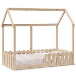 vidaXL Cadre de lit d'enfants forme de maison sans matelas pin massif