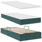 vidaXL Lit de rangement LED avec matelas Vert foncé 200 x 200 cm