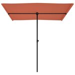 vidaXL Parasol de jardin avec mât en aluminium 2x1 5 m Terre cuite