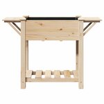 vidaXL Cache-pot de jardin avec étagère Beige 111 x 37 x 76.5 cm