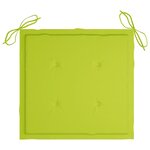 vidaXL Chaises à manger lot de 4 avec coussins vert vif teck solide