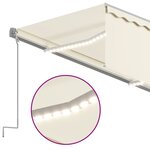 vidaXL Auvent automatique store capteur de vent et LED 3x2 5 m Crème