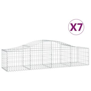 vidaXL Paniers à gabions arqués 7 Pièces 200x50x40/60 cm fer galvanisé