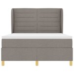 vidaXL Lit à ressorts avec matelas gris foncé 90x190 cm Taupe tissu