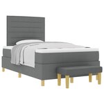 vidaXL Lit à ressorts avec tête de lit Gris foncé 200 x 120 cm tissu