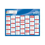 Panneau cartonné calendrier scolaire 2021-2022 - 14 mois - bleu