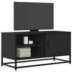 vidaXL Meuble TV noir 80x34 5x40 cm bois d'ingénierie et métal