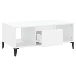 vidaXL Table basse Blanc 90x50x36 5 cm Bois d'ingénierie