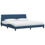 vidaXL Lit avec matelas bleu 200x200 cm tissu