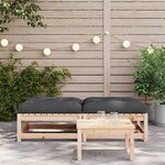 vidaXL Repose-pieds de jardin avec coussins lot de 2 bois pin massif