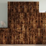 vidaXL Buffet haut chêne fumé 80x42 5x249 cm bois d'ingénierie