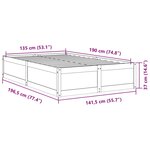 vidaXL Cadre de lit sans matelas blanc 135x190 cm bois de pin massif