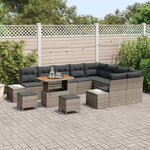 vidaXL Ensemble de canapé de jardin 12 Pièces Gris clair et gris foncé