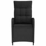 vidaXL Chaise de jardin inclinable Noir polyrotin