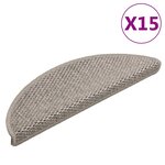 vidaXL Tapis d'escalier autocollants aspect sisal 15 Pièces 56x17x3 cm