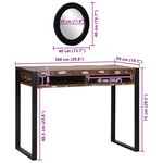 vidaXL Coiffeuse avec étagère Multicolore Bois massif de récupération