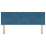 vidaXL Tête de lit LED Bleu Foncé Ensemble de 2 Bleu Foncé Tissu  Bois