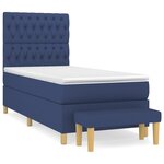 vidaXL Sommier à lattes de lit avec matelas Bleu 100x200 cm Tissu