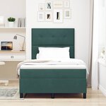 vidaXL Lit à ressorts avec matelas Vert foncé 120 x 190 cm tissu