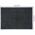 vidaXL Tapis de surface Rectangulaire Gris foncé 120 x 170 cm Jute