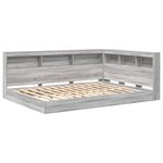 vidaXL Lit bibliothèque gris Sonoma 140 x 200 cm en bois aggloméré