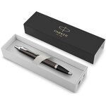 PARKER IM Stylo bille  espresso intense  recharge bleue pointe moyenne  Coffret cadeau