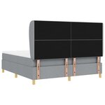 Lit à ressorts vidaXL avec matelas Gris clair 180x200 cm Tissu