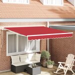 Auvent Manuel Rétractable vidaXL Rouge 300x250 cm