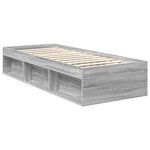 vidaXL Cadre de lit Gris Sonoma 75 x 190 cm Pin massif