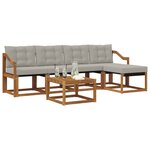 vidaXL Ensemble de canapés d'extérieur 6 Pièces Gris Naturel et Clair