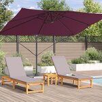 vidaXL Parasol déporté Rouge Bordeaux Polyester  Acier Grand