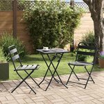 vidaXL Ensemble bistrot 3 Pièces Anthracite Acier