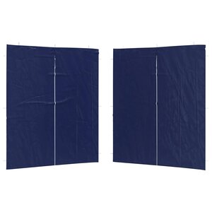 vidaXL Mur de tente de fête 2 pièces 200 x 195 cm Bleu PE et acier