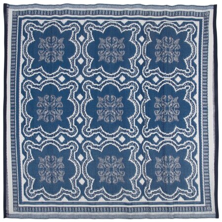 Esschert Design Tapis d'extérieur 151 5 cm Bleu et blanc OC23