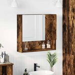 vidaXL Armoire Miroir Chêne fumé 59 x 17 x 55 cm Bois d'ingénierie
