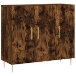 vidaXL Buffet chêne fumé 90x34x80 cm bois d'ingénierie