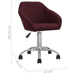 vidaXL Chaises pivotantes à manger lot de 2 violet tissu