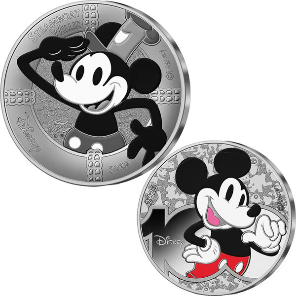 Pièce de monnaie en Argent 50 Euro g 13  35 Millésime 2023 MICKEY MOUSE DUO