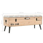 vidaXL Banc de rangement 110 cm Bois de sapin massif